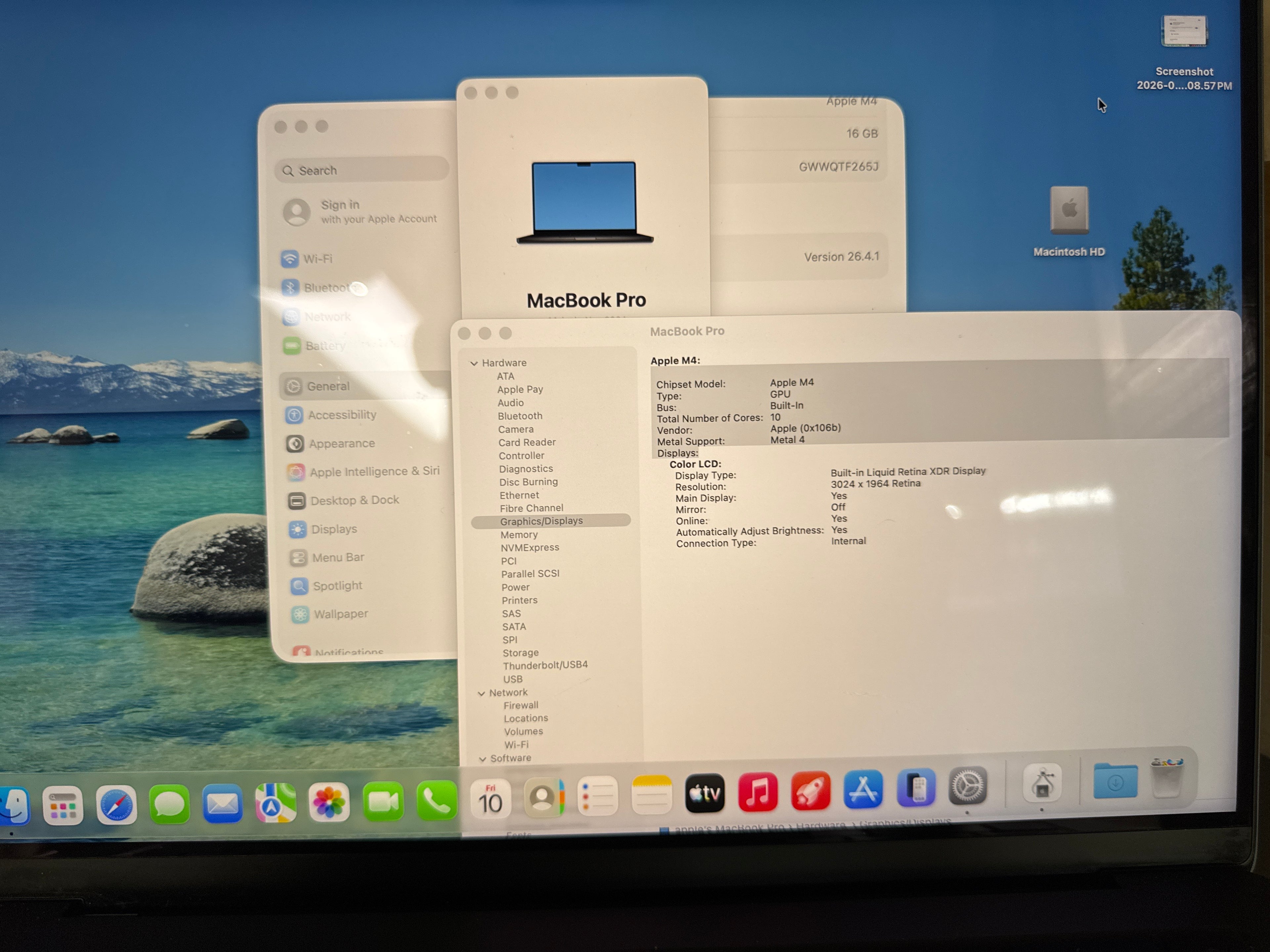 MacBook pro 14” M4 16/500. 10 core CPU, 10 core GPU.