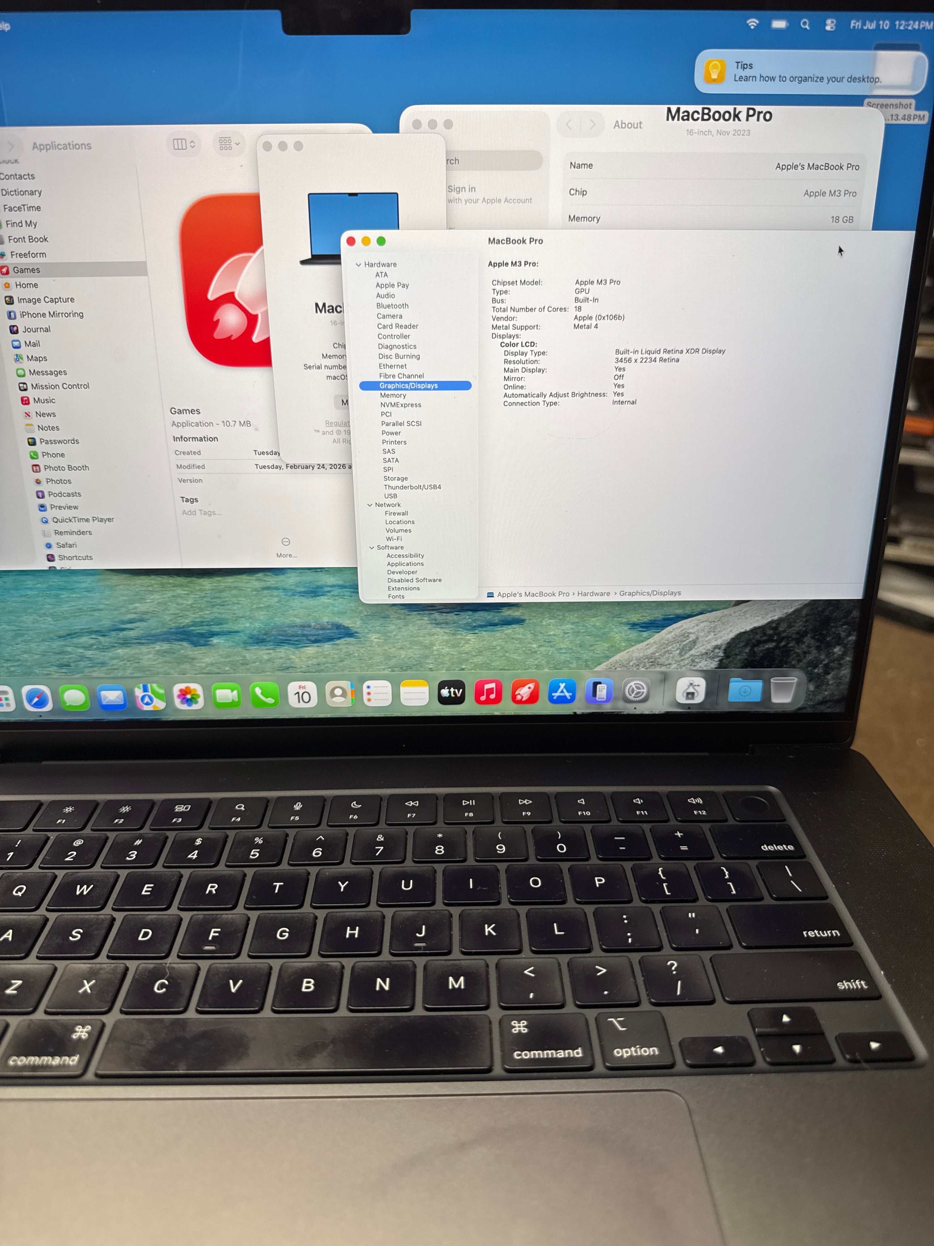 MacBook Pro 16” 2023 M3 pro 18/512. 12 core CPU, 18 core GPU