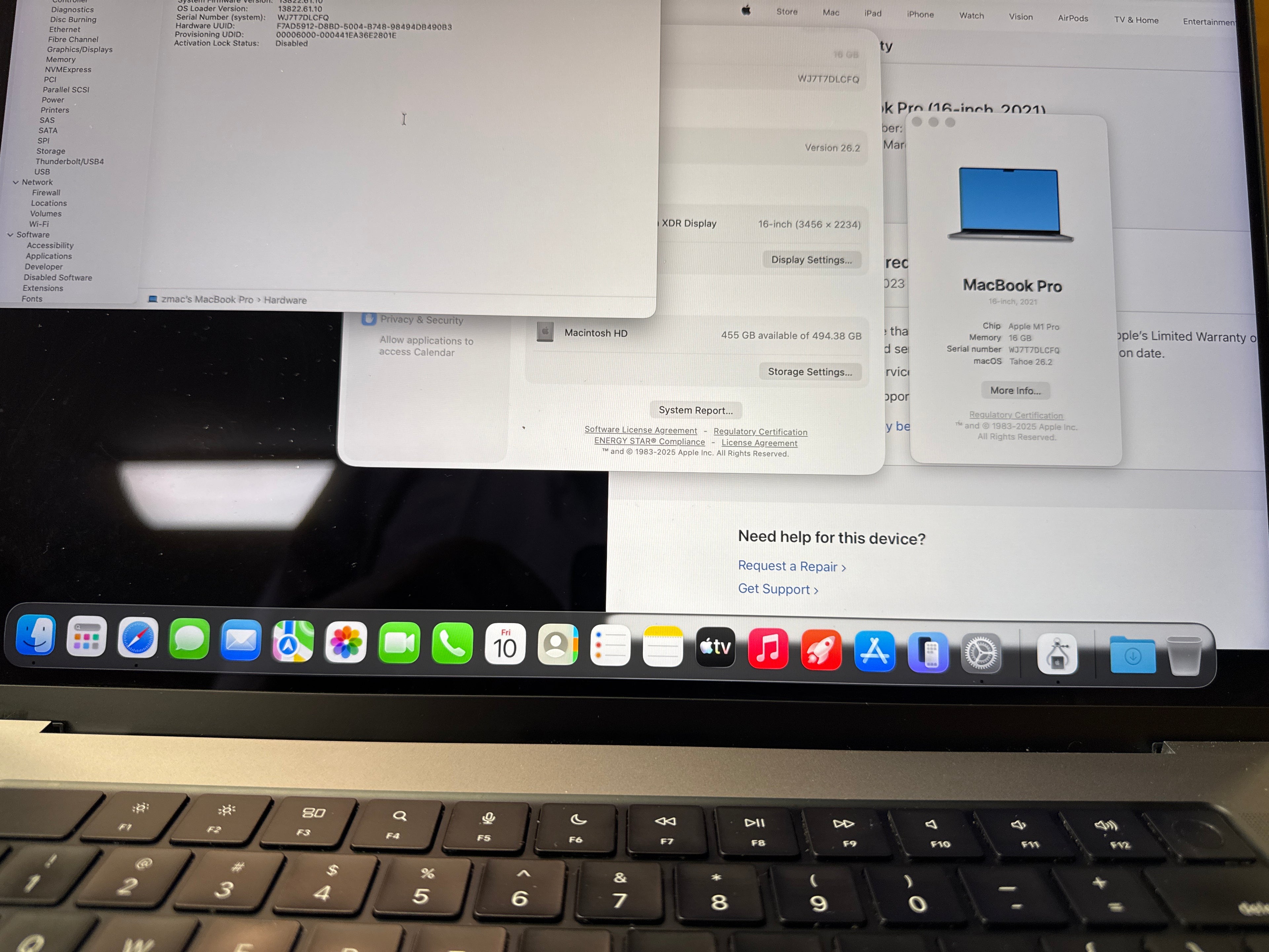 MacBook pro 16” 2022 M1 pro 16/500. 10 core CPU, 16 core gpu